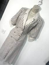 Beige white striped dress size